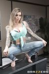 Pair Of Blonde Sluts With Fake Boobs Getting Fucked In The Office photos (Karma Rx, Cali Carter, Charles Dera)