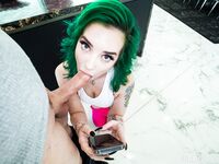 Green-haired Bimbo With Pierced Nipples Gets Pounded In POV photos (Gia Paige)