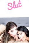 Serena Santos And Natalie Brooks Share Thick Throbbing Cock In Bed