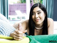 Asian MILF Emerald Loves Fucks Her Stepson In The Living Room