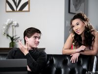 Pretty Asian Girl Kimmy Kimm Plays With Her Hairy Pussy Before Getting Laid