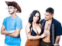 Bosomed Mommy Jennifer White Is Having Fun With Two Young Studs