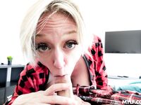 Short-haired Mature With Big Knockers Smiles As Young Dude Drills Her Shaved Cunt photos (Dee Williams)