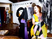 Halloween Sluts Sophia Locke And Evie Christian Get Nicely Fucked In Bed