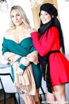 Mona Azar And Bunny Madison Pleasuring Their Stepsons In The Living Room