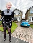Cathy Cocksucker Shiny PVC Dress High Heel Otley Porn Granny