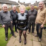 Cathy Cocksucker Shiny PVC Dress High Heel Otley Porn Granny