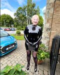 Kinky Cathy Shiny PVC Dress High Heels Otley Cum Slut Granny