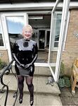 Kinky Cathy Shiny PVC Dress High Heels Otley Cum Slut Granny