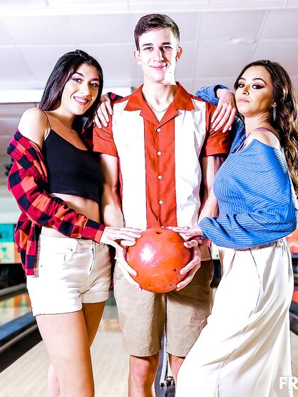 Hot Ladies Armani Black And Aubrey Babcock Get Fucked In Bowling