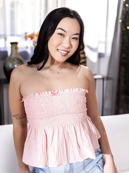 Cute Asian Babysitter Kimmy Kimm Rides Firm Cock After Receiving Oral