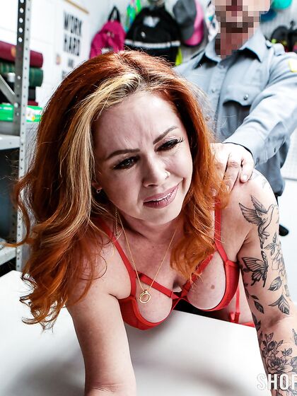 Tattooed Redhead Mature Molly Manning Gets Punished For Stealing