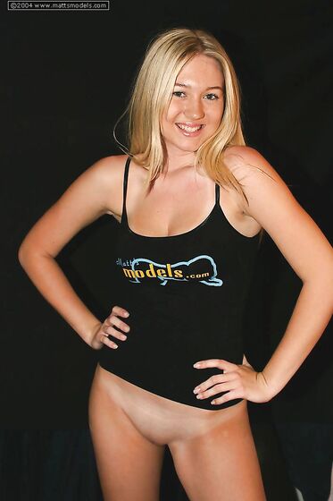 Sexy Blonde Alison Angel Wears No Panties While Showing Her Mighty Fine Big Boobies