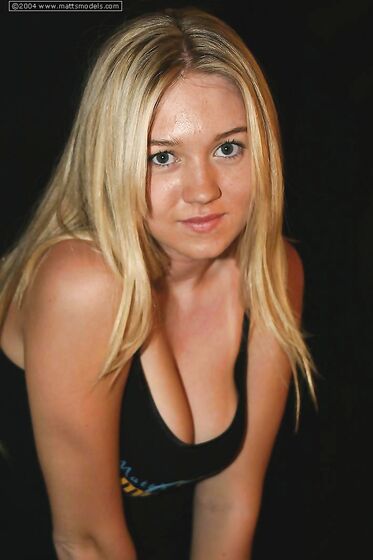 Sexy Blonde Alison Angel Wears No Panties While Showing Her Mighty Fine Big Boobies