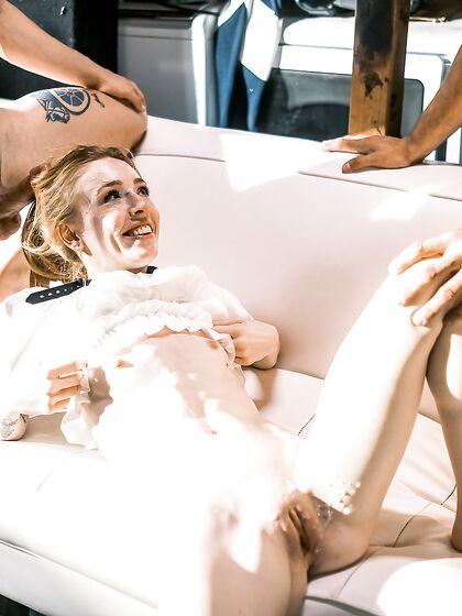 Tiny Redhead Babe Madi Collins Gets Spit Roasted On The Couch