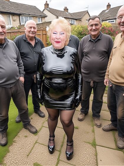 Shiny PVC Skirt Slut  Six Inch Platform High Heels