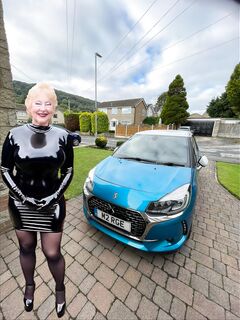 Cathy Cocksucker Shiny PVC Dress High Heel Otley Porn Granny